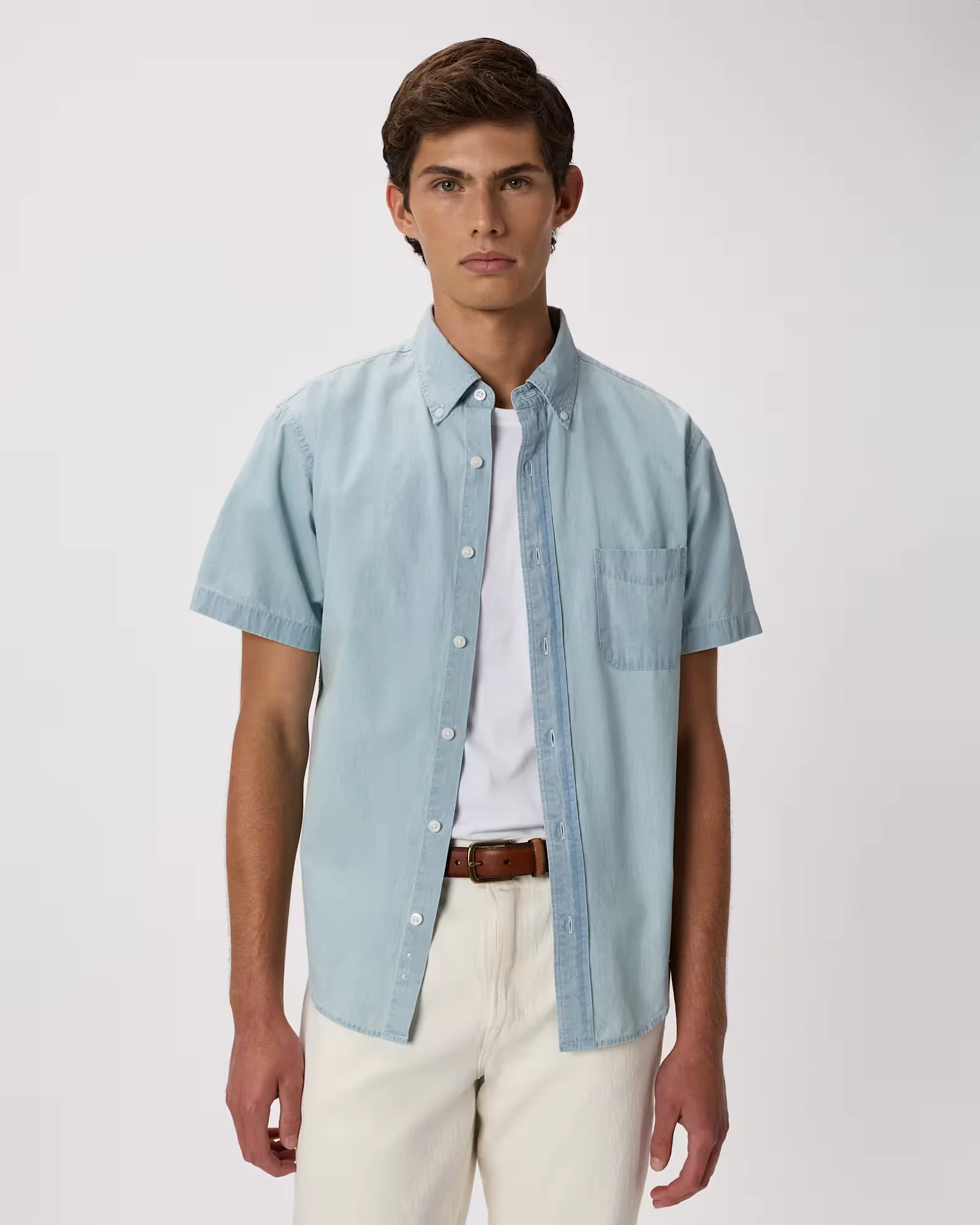100% Organic Chambray Short Sleeve Shirt