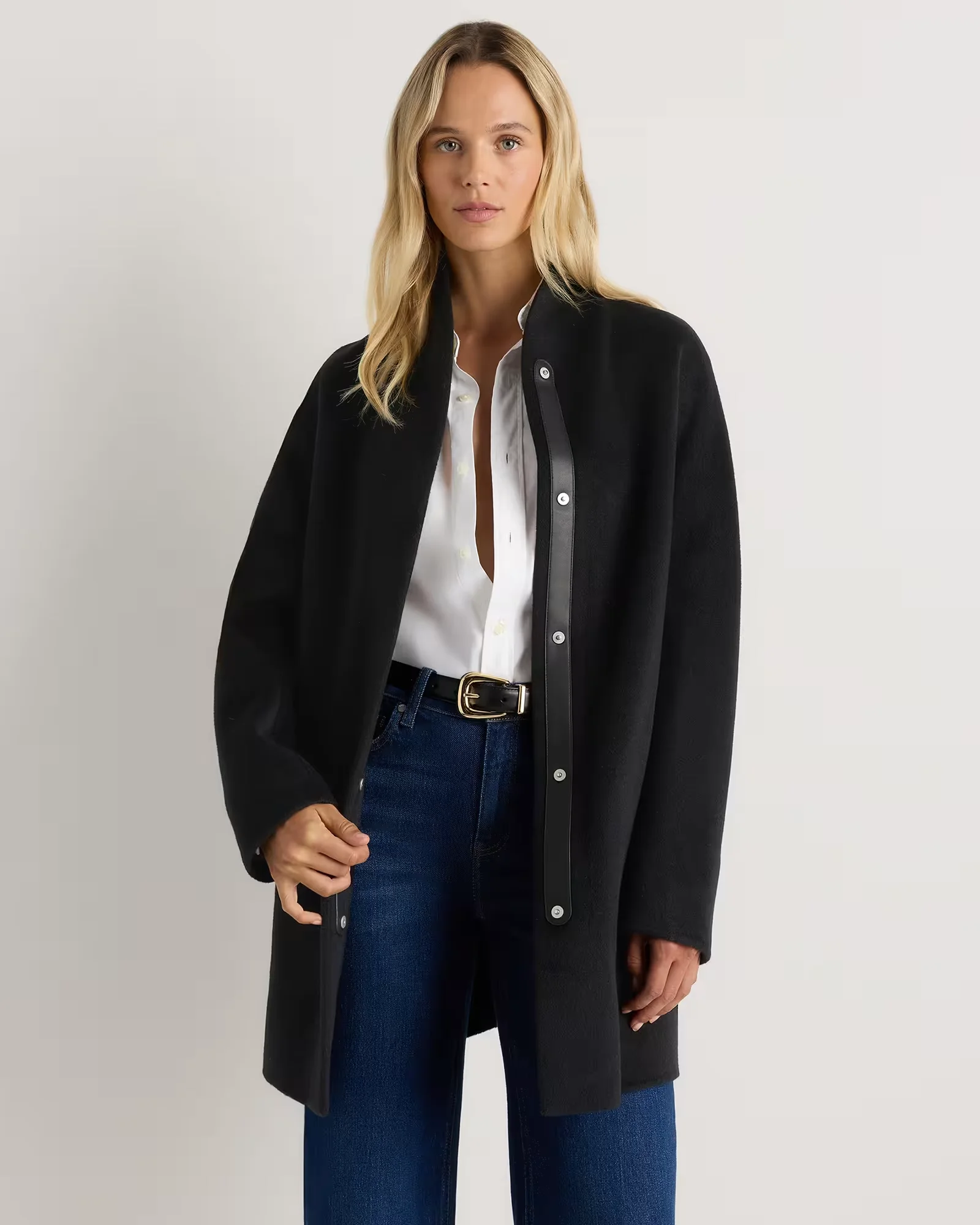 100% Mongolian Cashmere Double-Faced Cocoon Coat