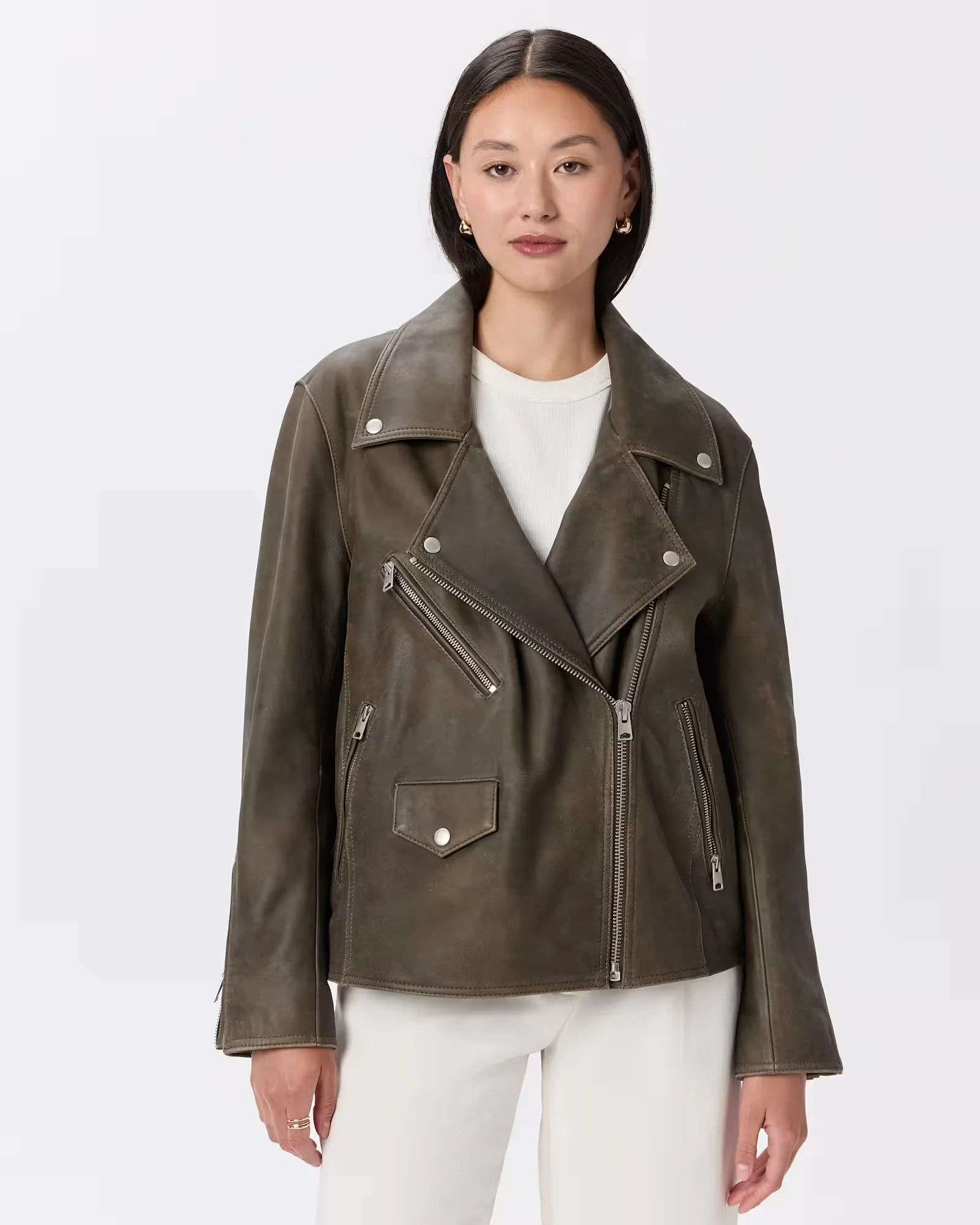 100% Leather Oversized Biker Jacket